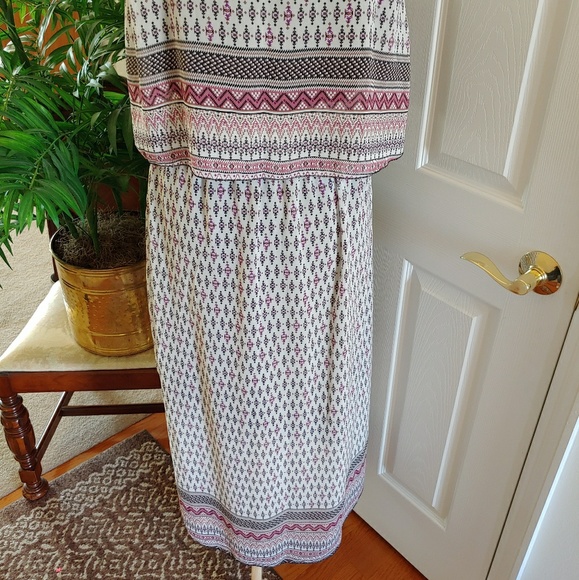Robert Louis Pattern Print Maxi Dress Medium - Picture 6 of 8
